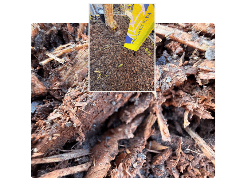 Rindenkompost im Garten
